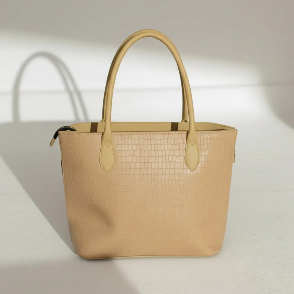 Elegant Croc Texture Tote Handbag for Women