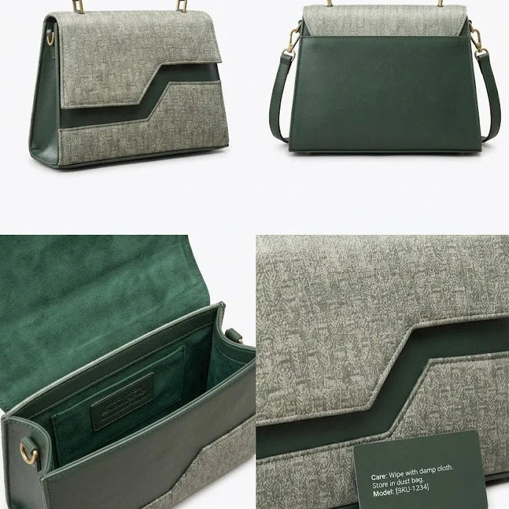 Elegant Textured Flap Handbag for Women